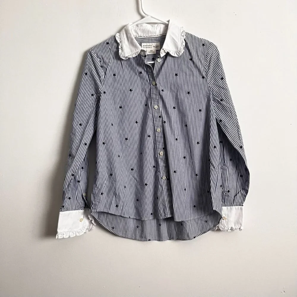 Kate Spade Twinkle Star Stripe Ruffle Button Front